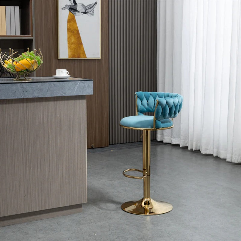 COOLMORE Swivel Bar Stools Adjustable Counter Height Chairs with Footrest for Kitchen, Dining Room-海智集-Default-