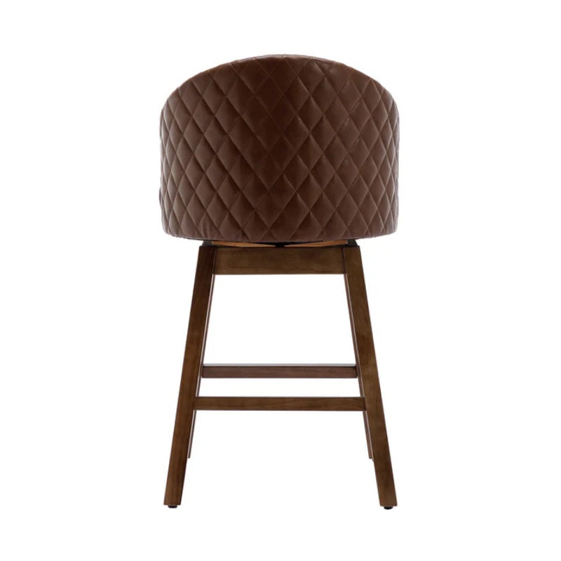 COOLMORE Bar Stools Set of 2 Counter Height Chairs with Footrest for Kitchen, Dining Room And 360 Degree Swivel-海智集-Default-