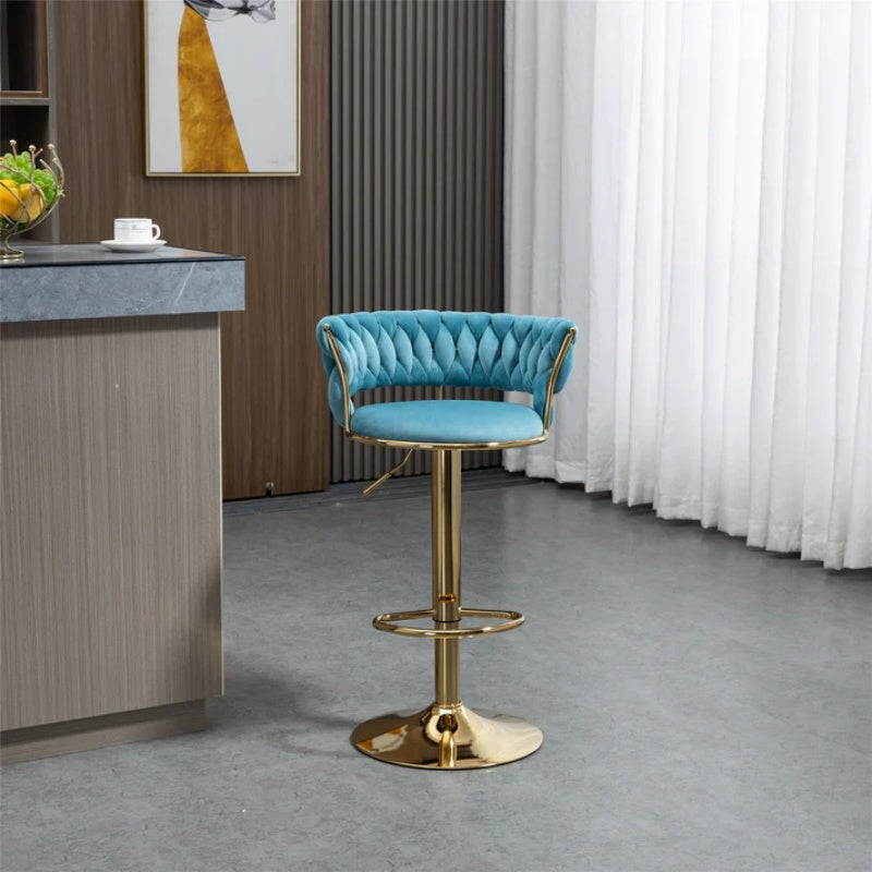 COOLMORE Swivel Bar Stools Adjustable Counter Height Chairs with Footrest for Kitchen, Dining Room-海智集-Default-