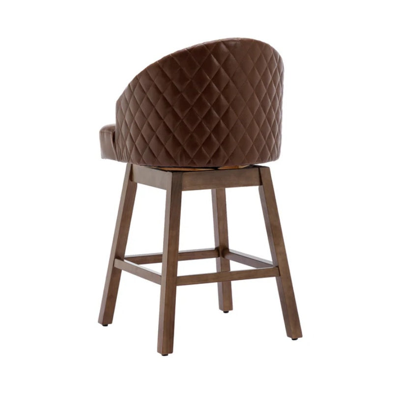 COOLMORE Bar Stools Set of 2 Counter Height Chairs with Footrest for Kitchen, Dining Room And 360 Degree Swivel-海智集-Default-