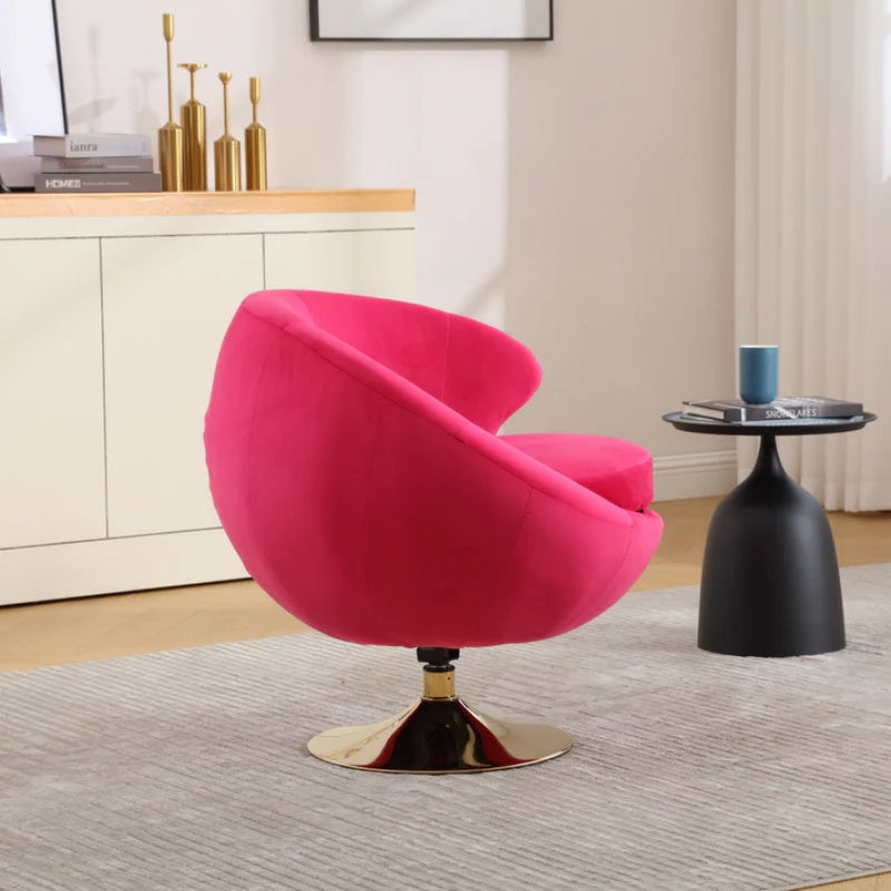 360 Degree Swivel Cuddle Barrel Accent Chairs, Round Armchairs with Wide Upholstered, Fluffy Fabric Chair for Living Room, Bedroom, Office, Waiting Rooms-海智集-Default-