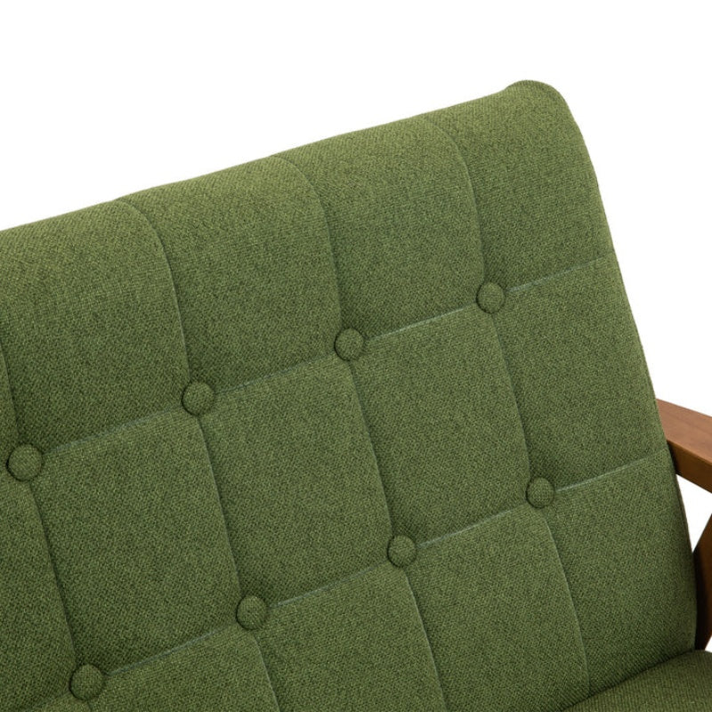 COOLMORE Mid-Century Modern Solid Loveseat Sofa Upholstered Linen Loveseat, 2-Seat Upholstered Loveseat Sofa Modern Couch-海智集-Default-
