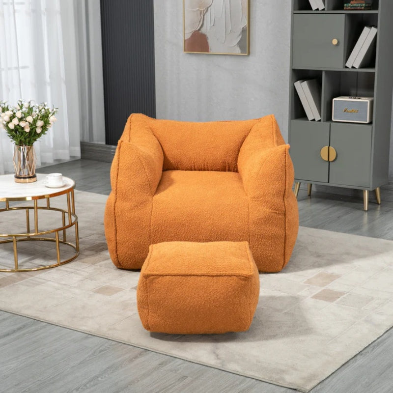 COOLMORE Bean Bag Chair Lazy Sofa/Footstool Durable Comfort Lounger High Back Bean Bag Chair Couch for Adults and Kids, Indoor & Outdoor-海智集-Default-