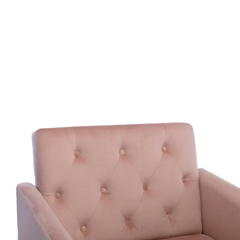 COOLMORE Velvet Accent Chair with Adjustable Armrests and Backrest, Button Tufted Lounge Chair, Single Recliner Armchair with Ottoman-海智集-Default-