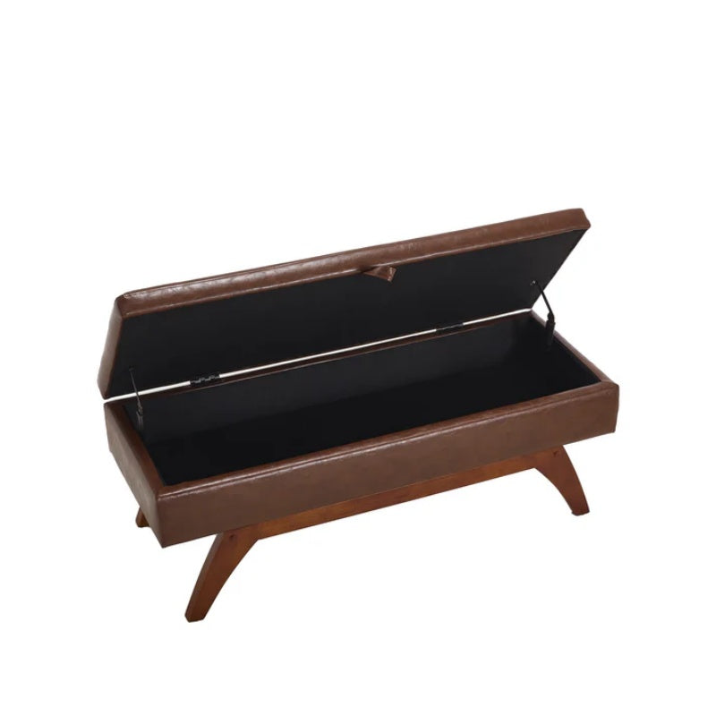 COOLMORE Teddy wool fabric, solid wood feet for solid weighing, and bed end stool with storage function-海智集-Default-