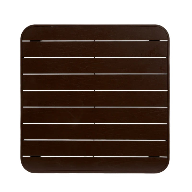 5-Piece Plastic chair and steel table Outdoor Dining Set, plastic Chairs and Table Set for Garden Patio, Brown-海智集-Default-