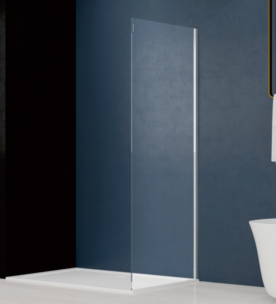 Minimalist frameless sliding door shower enclosure, stainless steel sunken bathroom partition without lower track, brushed overall sliding-海智集-