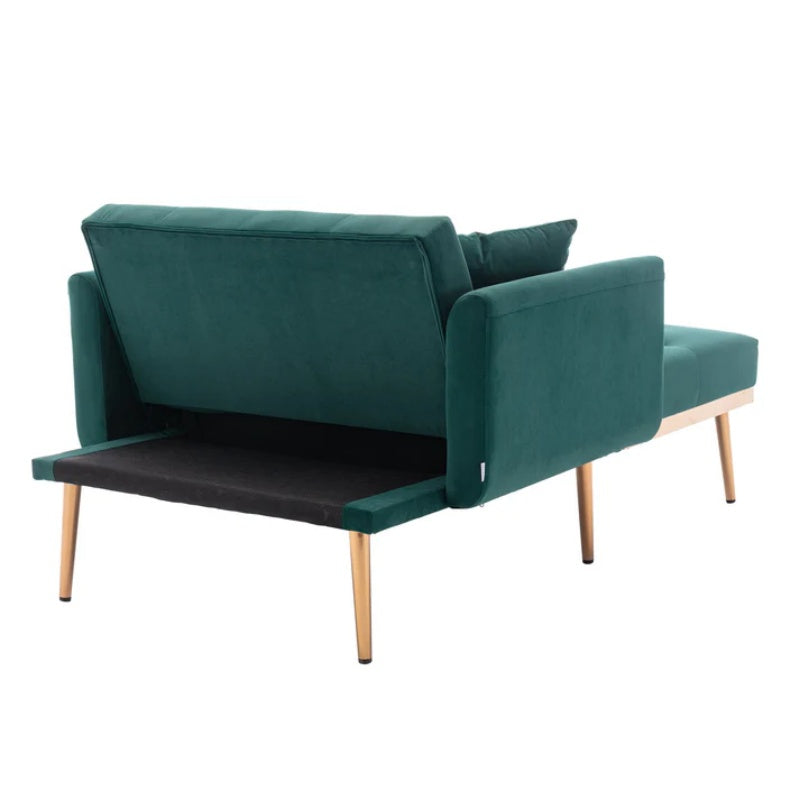 COOLMORE fashionable and classic style chaise lounge chair / accent chair for Living Room, bedroom (Green Velvet)-海智集-Default-
