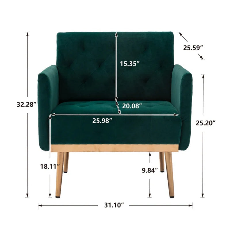 COOLMORE Accent Chair ,leisure single sofa with Rose Golden feet-海智集-Default-