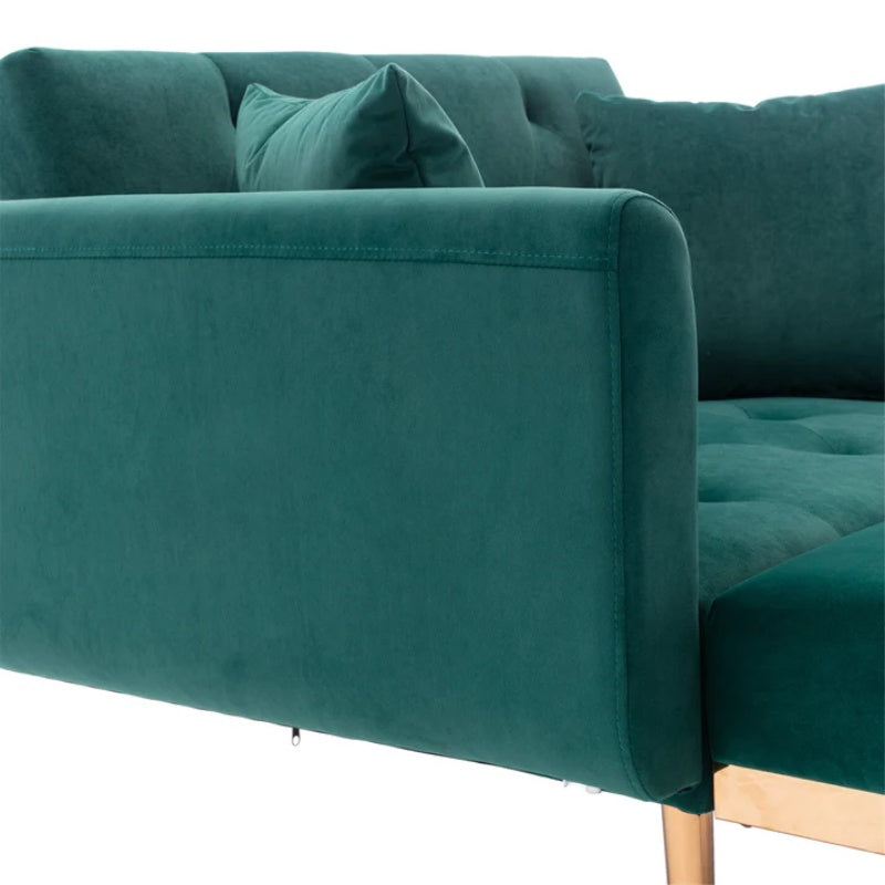COOLMORE fashionable and classic style chaise lounge chair / accent chair for Living Room, bedroom (Green Velvet)-海智集-Default-