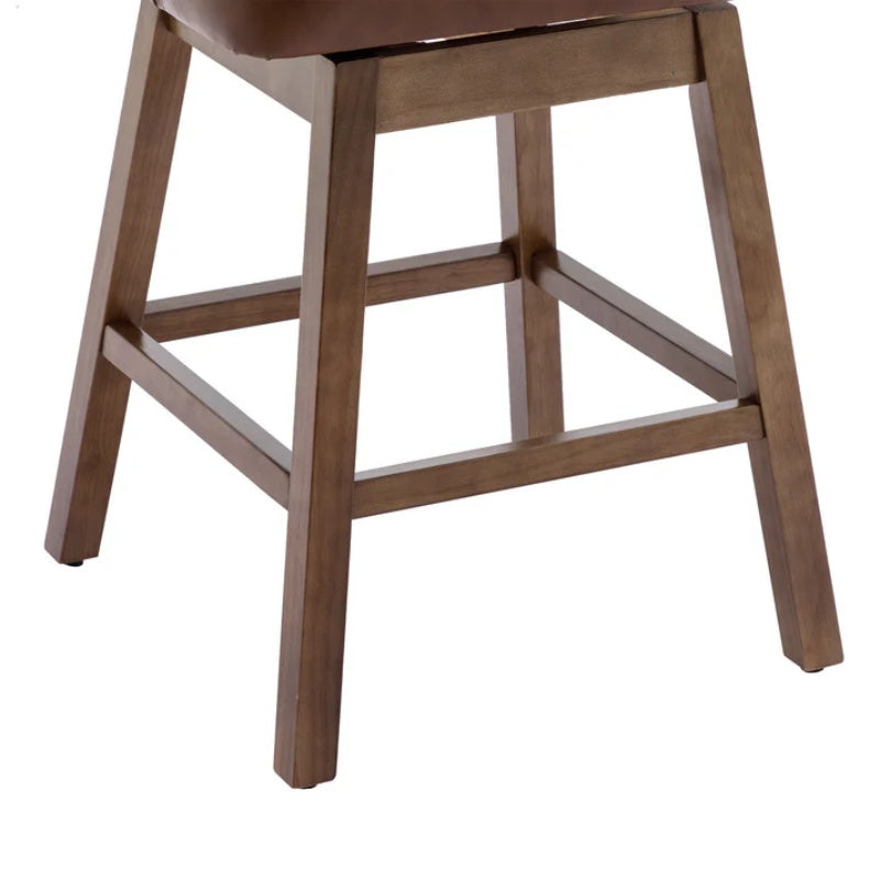 COOLMORE Bar Stools Set of 2 Counter Height Chairs with Footrest for Kitchen, Dining Room And 360 Degree Swivel-海智集-Default-