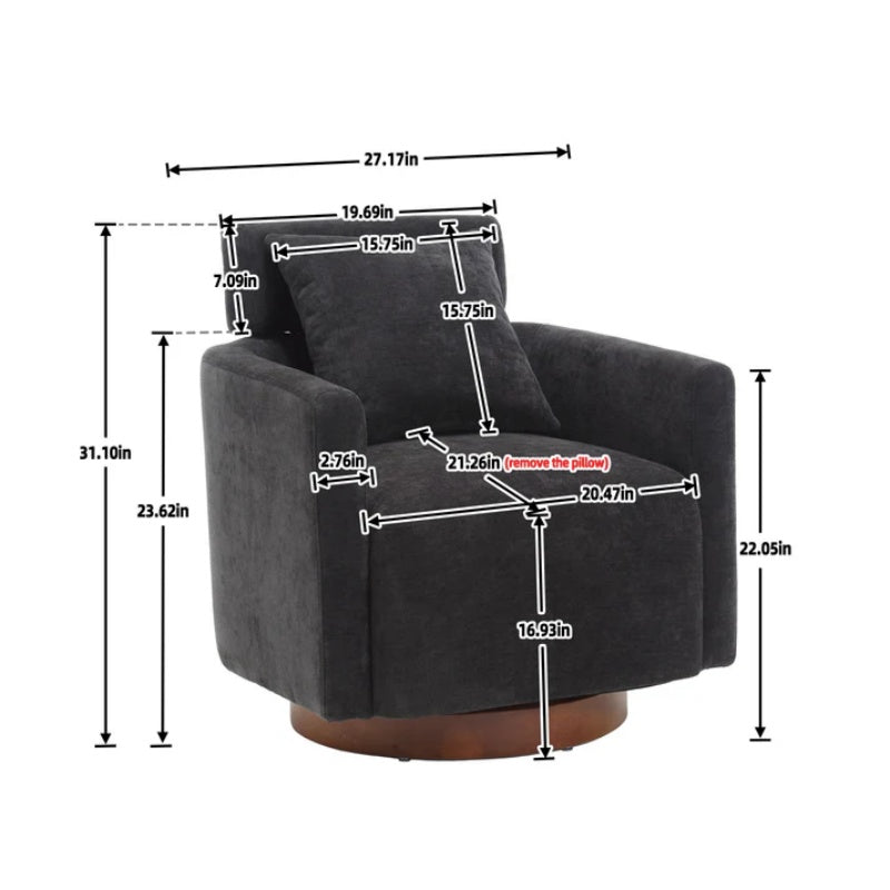 COOLMORE 360 degree rotation design, multi-gear adjustment backrest, soft and comfortable chenille fabric, ergonomic design of the living room chair-海智集-Default-
