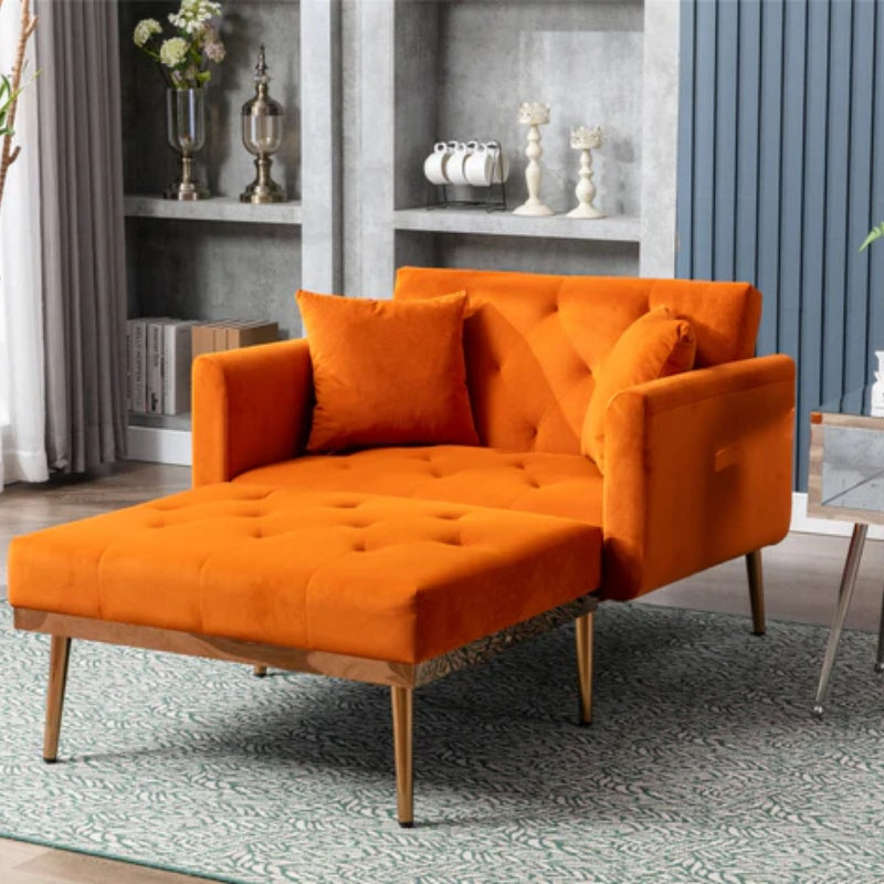 COOLMORE fashionable and classic style chaise lounge chair / accent chair for Living Room, bedroom (Orange)-海智集-Default-