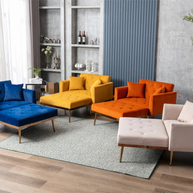 COOLMORE fashionable and classic style chaise lounge chair / accent chair for Living Room, bedroom (Orange)-海智集-Default-