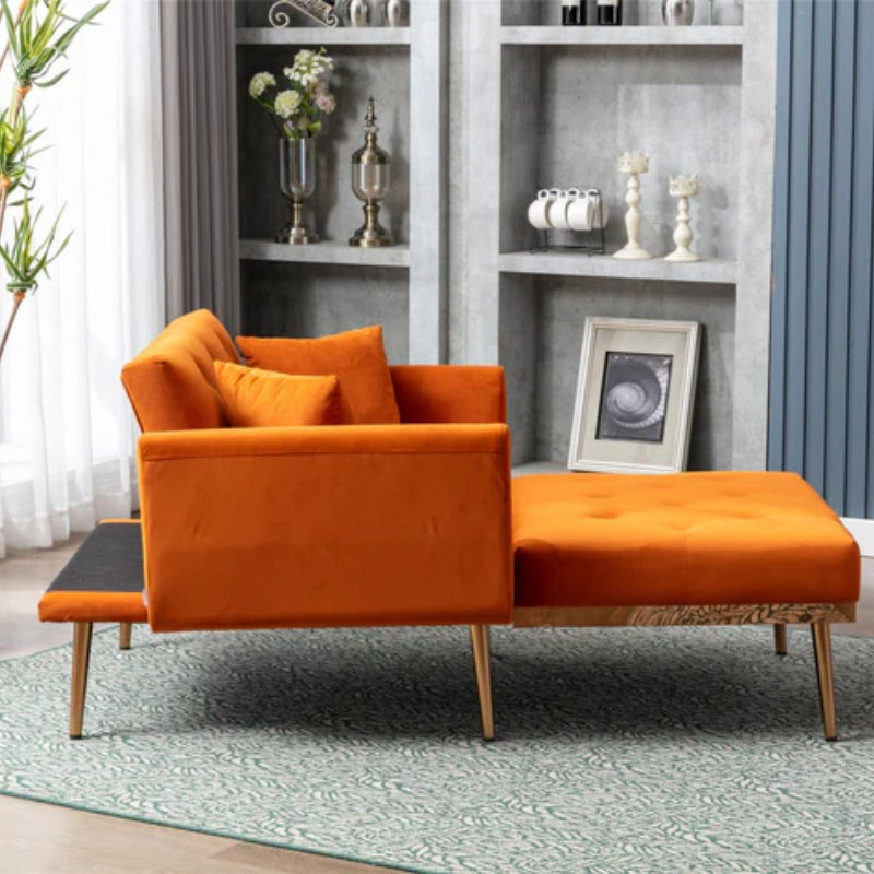 COOLMORE fashionable and classic style chaise lounge chair / accent chair for Living Room, bedroom (Orange)-海智集-Default-