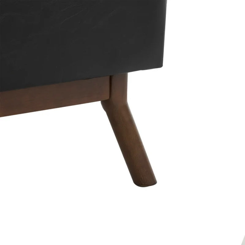 Mid-century modern square coffee table storage bench, assembled, suitable for living room, entryway and family room, used as a coffee table, stirrups, shoe bench-海智集-Default-