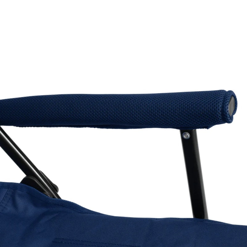 High Back Heavy Duty Lawn Chair Support 250LBS, Portable Collapsible Chair with Cup Holder -Navy blue-海智集-Default-