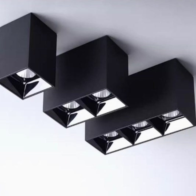 Extremely simple and simple installation spotlights, square household passageways, corridors, shopping malls, no need for holes, anti-glare, white and black, no main light for illumination-海智集-