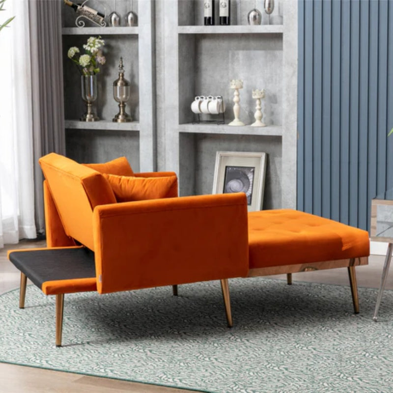 COOLMORE fashionable and classic style chaise lounge chair / accent chair for Living Room, bedroom (Orange)-海智集-Default-