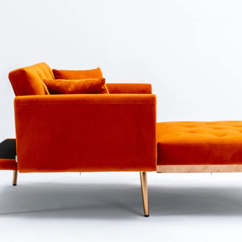 COOLMORE fashionable and classic style chaise lounge chair / accent chair for Living Room, bedroom (Orange)-海智集-Default-