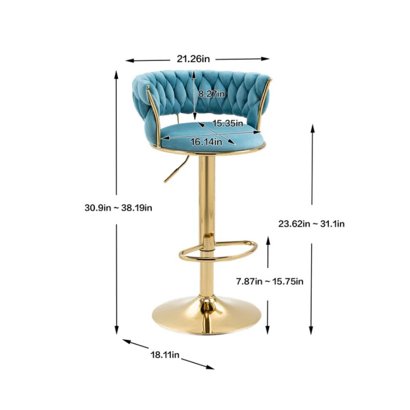 COOLMORE Swivel Bar Stools Adjustable Counter Height Chairs with Footrest for Kitchen, Dining Room-海智集-Default-
