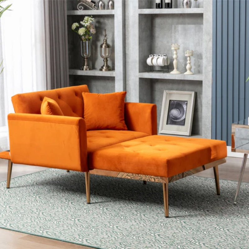 COOLMORE fashionable and classic style chaise lounge chair / accent chair for Living Room, bedroom (Orange)-海智集-Default-