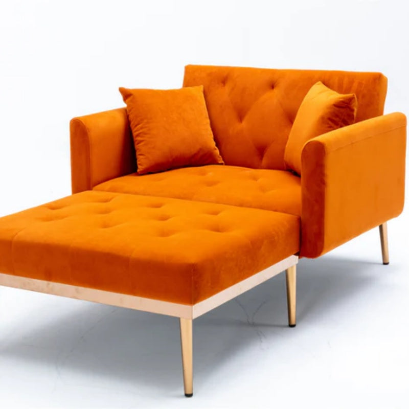 COOLMORE fashionable and classic style chaise lounge chair / accent chair for Living Room, bedroom (Orange)-海智集-Default-