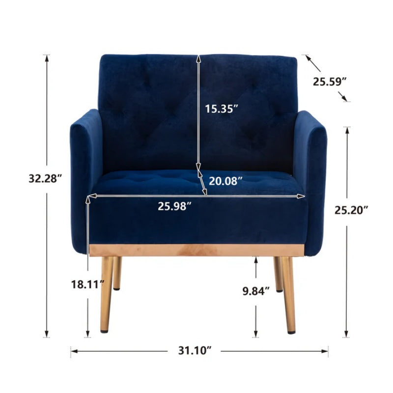 COOLMORE Accent Chair ,leisure single sofa with Rose Golden feet-海智集-Default-