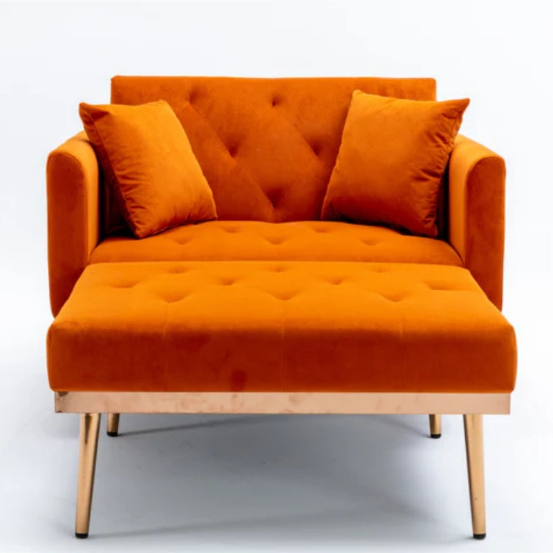 COOLMORE fashionable and classic style chaise lounge chair / accent chair for Living Room, bedroom (Orange)-海智集-Default-