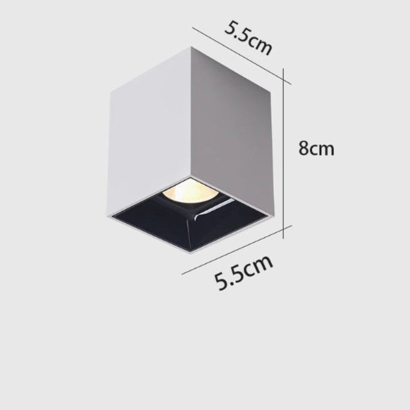 Extremely simple and simple installation spotlights, square household passageways, corridors, shopping malls, no need for holes, anti-glare, white and black, no main light for illumination-海智集-