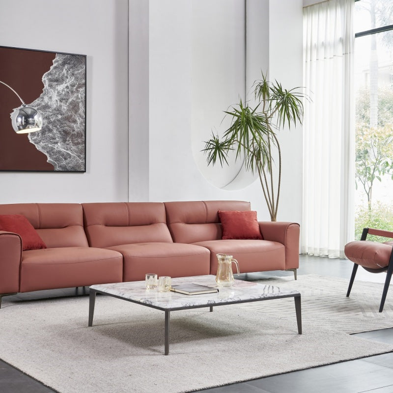 The genuine leather Italian sofa is light, luxurious and elegant, providing a soft and comfortable living room-海智集-