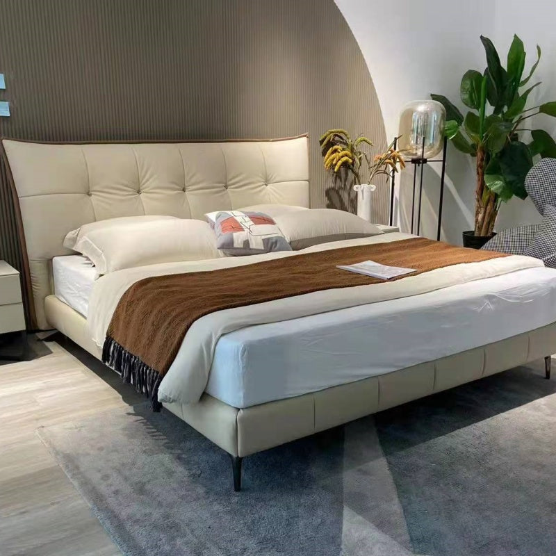 Luo LAN Series Genuine Leather Bed 2201# (Single bed without bedside table)-海智集-