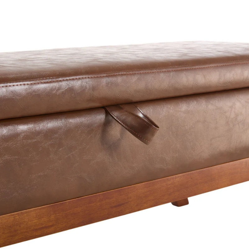 COOLMORE Teddy wool fabric, solid wood feet for solid weighing, and bed end stool with storage function-海智集-Default-