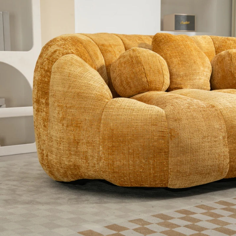 Lazy Sofa High Back Bean Bag Chair Couch Yellow Chenille for Adults & Kids Indoor Outdoor-海智集-Default-