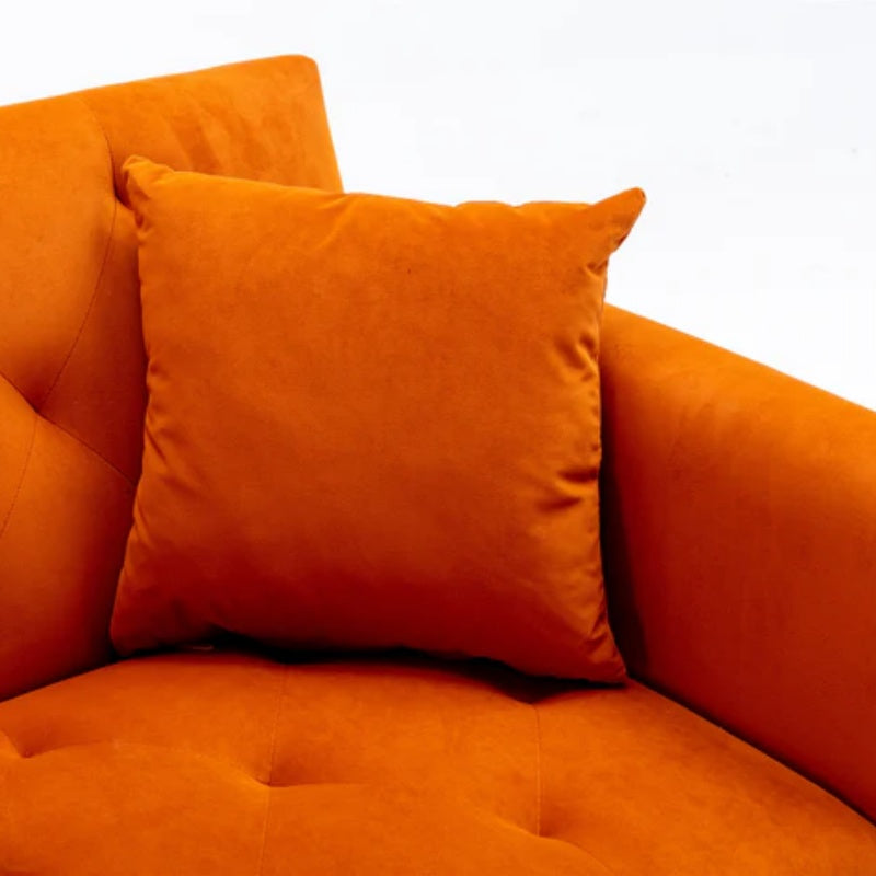COOLMORE fashionable and classic style chaise lounge chair / accent chair for Living Room, bedroom (Orange)-海智集-Default-