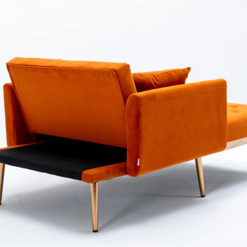 COOLMORE fashionable and classic style chaise lounge chair / accent chair for Living Room, bedroom (Orange)-海智集-Default-