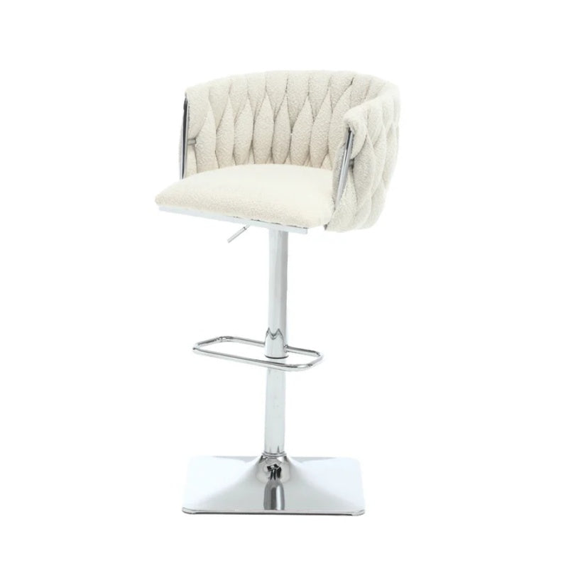 COOLMORE Vintage Bar Stools with Back and Footrest Counter Height Dining Chairs 2PC/SET-海智集-Default-