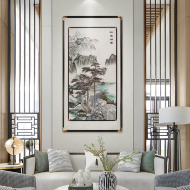 New Chinese Style Flower & Bird Painting - Silk Scroll Wall Art for Study Room/Teahouse-海智集-