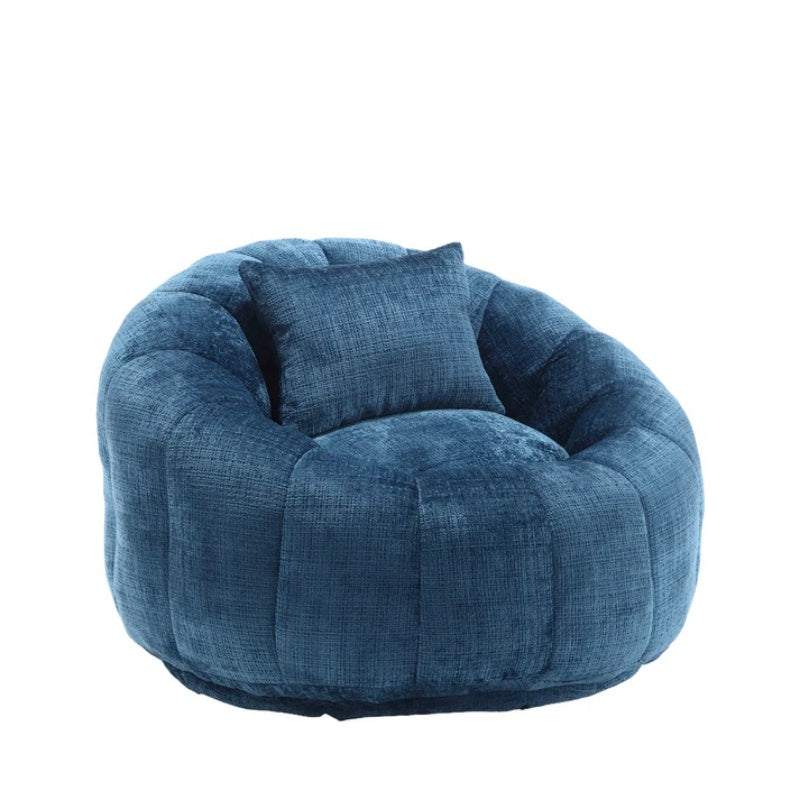 COOLMORE Modern Extra Large Round Bean Bag Chair with Footrest for Living Room, Chenille Fabric Lazy Sofa with Pillow for Adults, Teenagers,Child, Suitable for Bedroom, Dormitory, Study Room-海智集-Default-