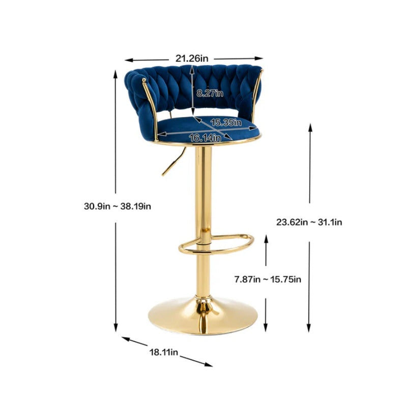 COOLMORE Swivel Bar Stools Set of 2 Adjustable Counter Height Chairs with Footrest for Kitchen, Dining Room 2PC/SET-海智集-Default-