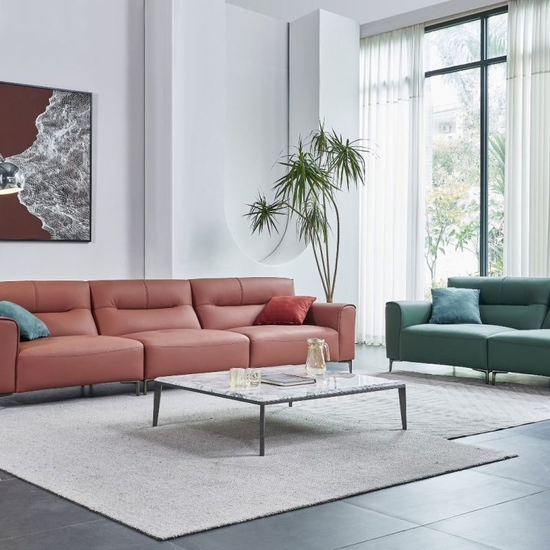 The genuine leather Italian sofa is light, luxurious and elegant, providing a soft and comfortable living room-海智集-