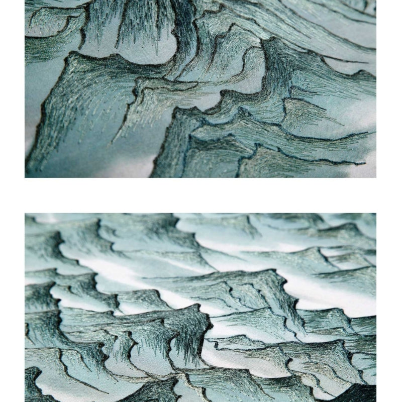 Decorative Art - Living Room & Bedroom Decor - Faux Silk Fabric with Suzhou Embroidery Commanding the Splendor of Mountains and Rivers-海智集-
