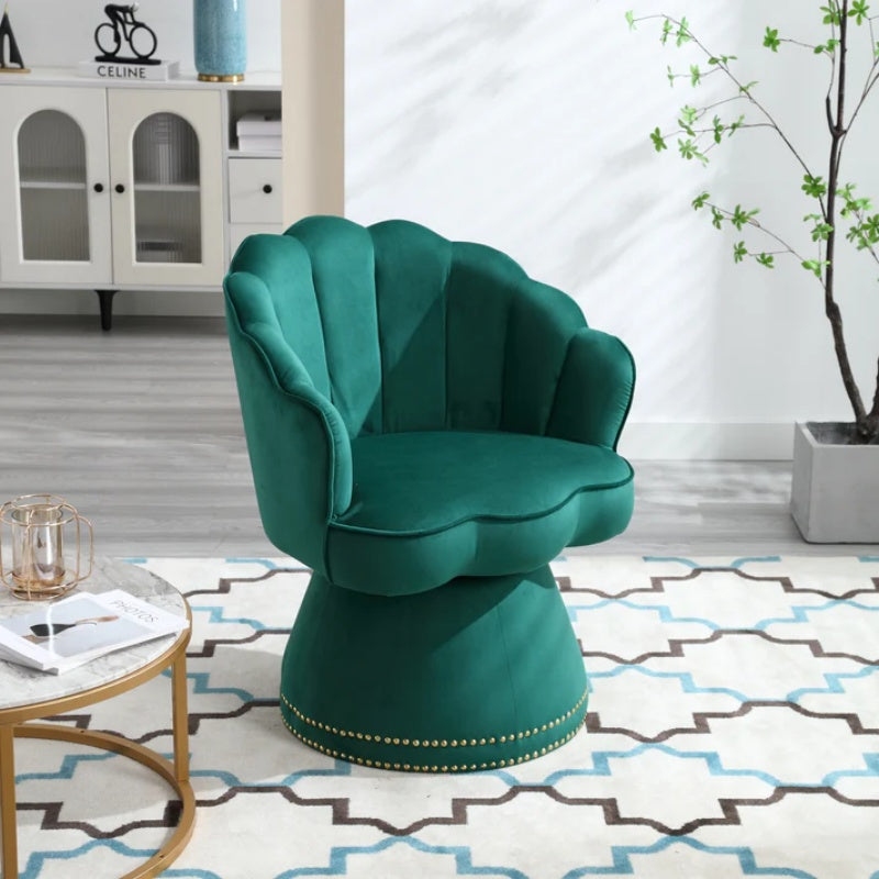COOLMORE Swivel Barrel Chair, Comfy Round Accent Sofa Chair for Living Room, 360 Degree Swivel Barrel Club Chair, Leisure Arm Chair for Nursery, Hotel, Bedroom, Office, Lounge-海智集-Default-