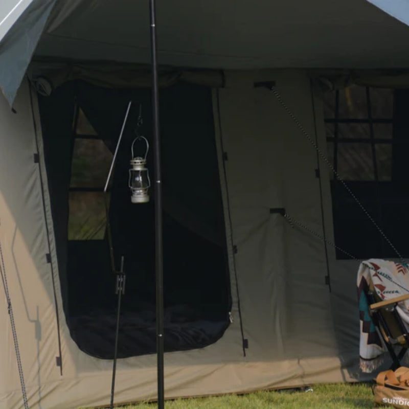 9.8 x13ft with canopy, Inflatable Camping Tents with Hand Pump, Air Glamping Tents, Easy Setup Waterproof and Windproof Blow up Tent Army green-海智集-Default-