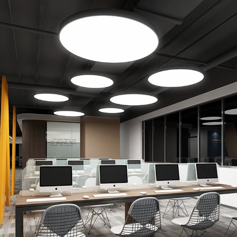 30W LED Edge-Lit Pendant Light - 300mm Round Ultra Bright Hanging Light with Aluminum Frame and Diffuser - Versatile Monopoint Ceiling Fixture for Modern Home and Office Lighting-海智集-