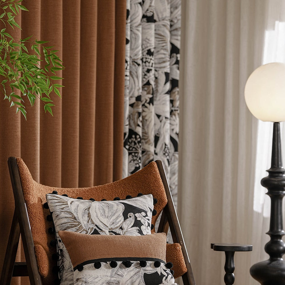 The flamboyant layered color curtain: A design element with a mid-ancient style, it is retro and low-key yet retains a modern feel-海智集-