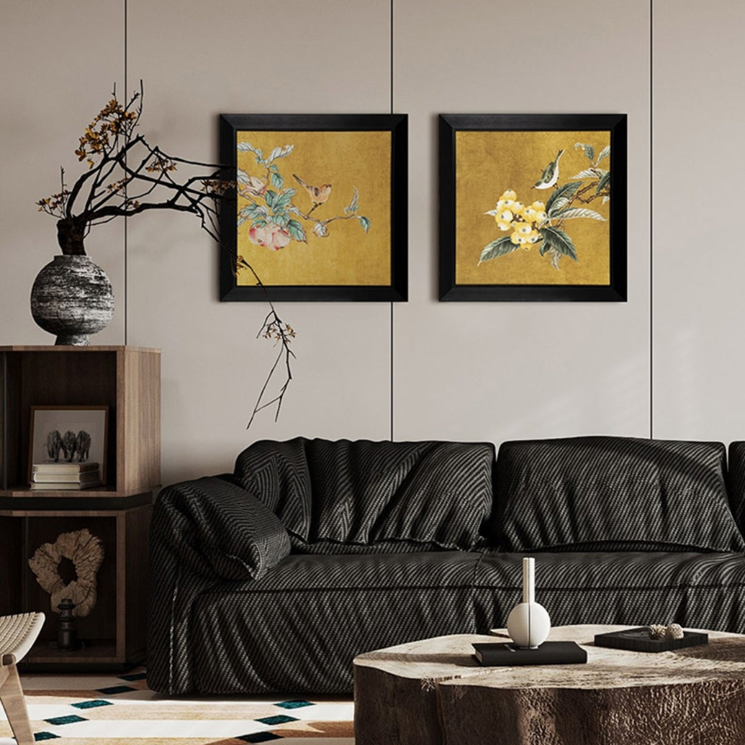 Decorative Art-Loquat and White-Eye Bird Painting-海智集-