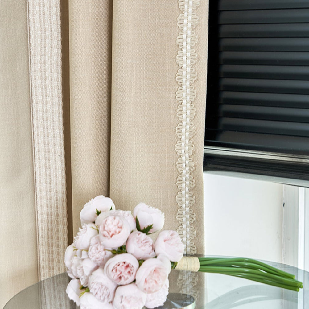 Cream Wabi-sabi Curtains:offer an exceptional drape, providing a beautiful flowing effect that effortlessly elevates the ambiance of any room-海智集-