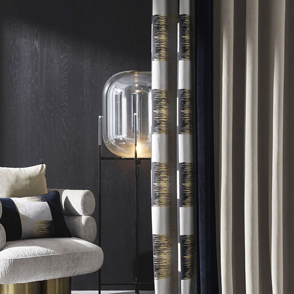 Ancient Glimpse Curtains: Handcrafted embossed texture imitates natural leather/stone, creating a light luxury organic style-海智集-