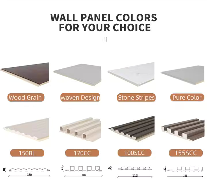 Panel PVC Bergalur Dalaman 3D Pelapisan Siling Latar Belakang TV Panel Dinding WPC untuk Hiasan